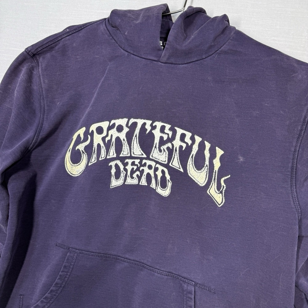 Grateful Dead Lucky Brand Hoodie Mens Large Purple Modern Distressed Look - Picture 3 of 13